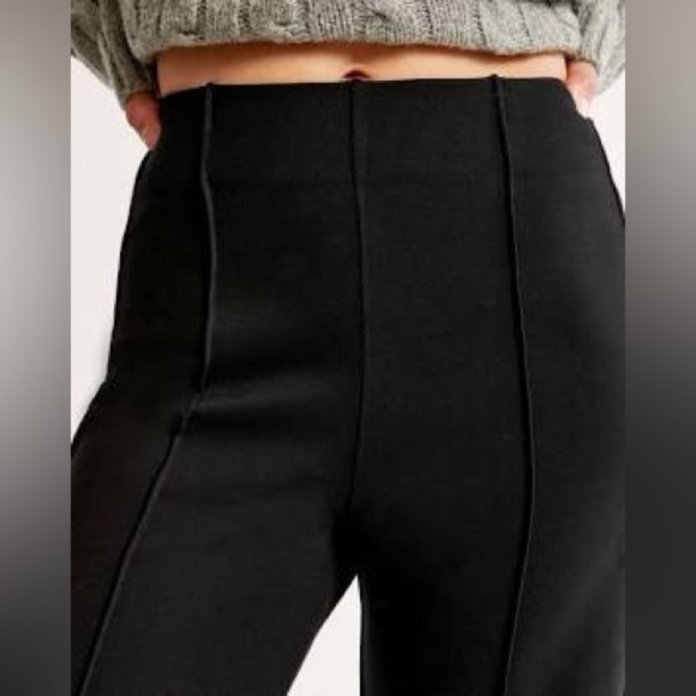 Abercrombie & Fitch Black Ponte Wide Leg Pants